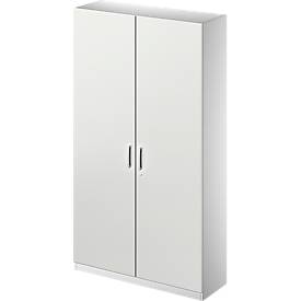 Schäfer Shop Genius Akten-/Garderobenschrank TETRIS SOLID, B 1200 mm, 5 OH, abschließbar, lichtgrau/weißalu