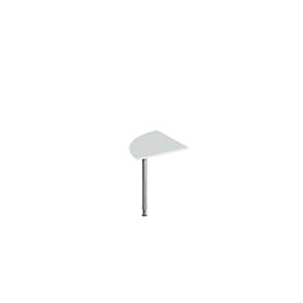Schäfer Shop Genius Ansatztisch BST, Viertelkreis, Rundrohrfuß, B 800 x T 800 x H 717 mm, lichtgrau/weißaluminium RAL 9006