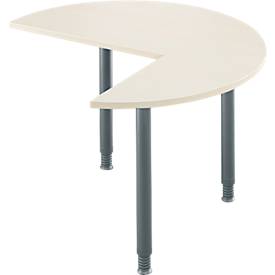 Schäfer Shop Genius Ansatztisch ERGOSTYLE, 3/4 Kreis, Ansatz rechts oder links, Ahorn-Dekor/anthrazit