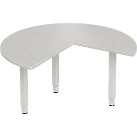 Schäfer Shop Genius Ansatztisch PLANOVA ergoSTYLE, 3/4 Kreis, Ansatz rechts oder links, lichtgrau/weiß