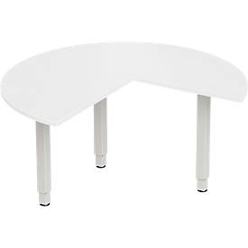 Schäfer Shop Genius Ansatztisch PLANOVA ergoSTYLE, 3/4 Kreis, Ansatz rechts oder links, weiß/weiß