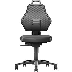 Schäfer Shop Genius Arbeitsstuhl, ohne Armlehnen, Auto-Synchronmechanik, Doppelrollen, Kunstleder, schwarz