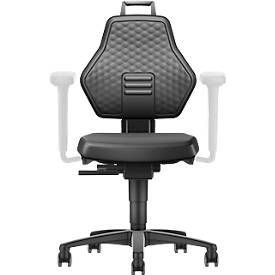 Schäfer Shop Genius Arbeitsstuhl, ohne Armlehnen, Auto-Synchronmechanik, Doppelrollen, Kunstleder, schwarz