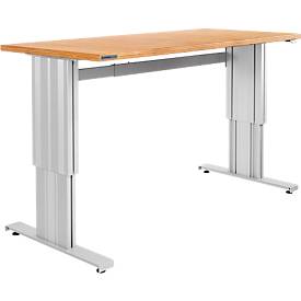 Schäfer Shop Genius Arbeitstisch, elektrisch höhenverstellbar, Synchronsteuerung, Tragkraft 400 kg, B 1500 x T 700 x H 717-1117 mm 