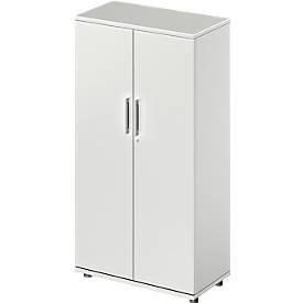 Schäfer Shop Genius Armoire à portes battantes TETRIS WOOD, 4 HC, hauteur incl. patins, L 800 mm, gris clair
