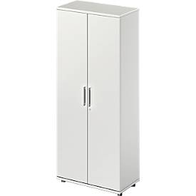 Schäfer Shop Genius Armoire à portes battantes TETRIS WOOD, 5 HC, hauteur incl. patins, L 800 mm, gris clair