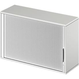 Schäfer Shop Genius Aufsatz-Querrolladenschrank TETRIS WOOD, 2 OH, B 1200 x T 421 x H 750 mm, lichtgrau