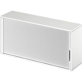 Schäfer Shop Genius Aufsatz-Querrolladenschrank TETRIS WOOD, 2 OH, B 1600 x T 421 x H 750 mm, Mitteltrennwand, weiß