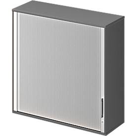 Schäfer Shop Genius Aufsatz-Querrolladenschrank TETRIS WOOD, 3 OH, B 1200 x T 421 x H 1110 mm, graphit