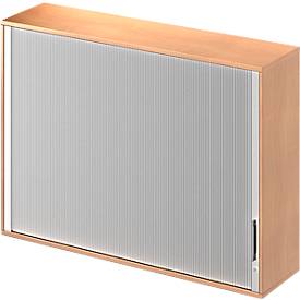 Schäfer Shop Genius Aufsatz-Querrolladenschrank TETRIS WOOD, 3 OH, B 1600 x T 421 x H 1110 mm, Mitteltrennwand, Buche-Dekor