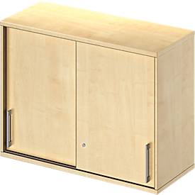 Schäfer Shop Genius Aufsatz-Schiebetürenschrank TETRIS WOOD, 2 OH, B 1000 mm, Höhe inkl. Gleiter, Ahorn-Dekor