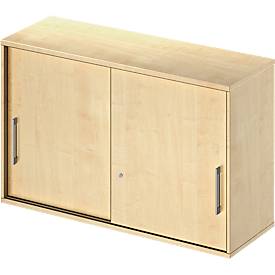 Schäfer Shop Genius Aufsatz-Schiebetürenschrank TETRIS WOOD, 2 OH, B 1200 mm, Höhe inkl. Gleiter, Ahorn-Dekor