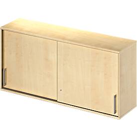 Schäfer Shop Genius Aufsatz-Schiebetürenschrank TETRIS WOOD, 2 OH, B 1600 mm, Höhe inkl. Gleiter, Ahorn-Dekor
