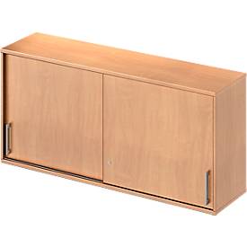 Schäfer Shop Genius Aufsatz-Schiebetürenschrank TETRIS WOOD, 2 OH, B 1600 mm, Höhe inkl. Gleiter, Buche-Dekor