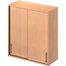 Schäfer Shop Genius Aufsatz-Schiebetürenschrank TETRIS WOOD, 3 OH, B 1000 mm, Buche-Dekor