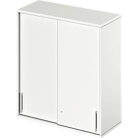 Schäfer Shop Genius Aufsatz-Schiebetürenschrank TETRIS WOOD, 3 OH, B 1000 mm, weiß