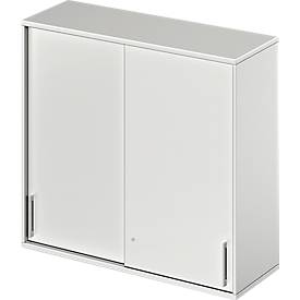 Schäfer Shop Genius Aufsatz-Schiebetürenschrank TETRIS WOOD, 3 OH, B 1200 mm, lichtgrau