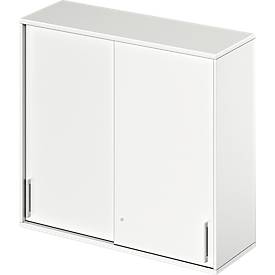 Schäfer Shop Genius Aufsatz-Schiebetürenschrank TETRIS WOOD, 3 OH, B 1200 mm, weiß