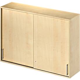 Schäfer Shop Genius Aufsatz-Schiebetürenschrank TETRIS WOOD, 3 OH, B 1600 mm, Ahorn-Dekor