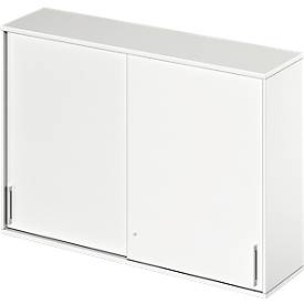 Schäfer Shop Genius Aufsatz-Schiebetürenschrank TETRIS WOOD, 3 OH, B 1600 mm, weiß