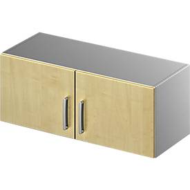 Schäfer Shop Genius Aufsatzschrank TETRIS SOLID, Stahlkorpus, 1 OH, B 1000 mm, Ahorn-Dekor/weißalu