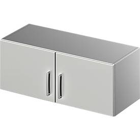 Schäfer Shop Genius Aufsatzschrank TETRIS SOLID, Stahlkorpus, 1 OH, B 1000 mm, lichtgrau/weißalu