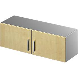 Schäfer Shop Genius Aufsatzschrank TETRIS SOLID, Stahlkorpus, 1 OH, B 1200 mm, Ahorn-Dekor/weißalu