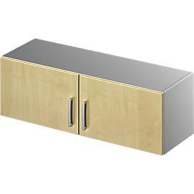 Schäfer Shop Genius Aufsatzschrank TETRIS SOLID, Stahlkorpus, 1 OH, B 1200  mm, Ahorn-Dekor/weißalu