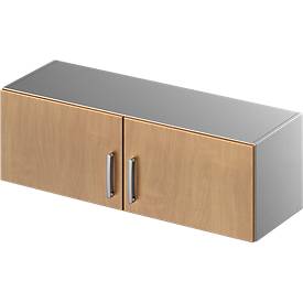 Schäfer Shop Genius Aufsatzschrank TETRIS SOLID, Stahlkorpus, 1 OH, B 1200 mm, Buche-Dekor/weißalu