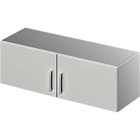 Schäfer Shop Genius Aufsatzschrank TETRIS SOLID, Stahlkorpus, 1 OH, B 1200 mm, lichtgrau/weißalu