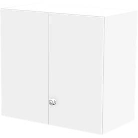 Schäfer Shop Genius Aufsatzschrank TETRIS WALL, 2 Ordnerhöhen, Türanschlag rechts, B 800 x T 440 x H 740 mm, weiß