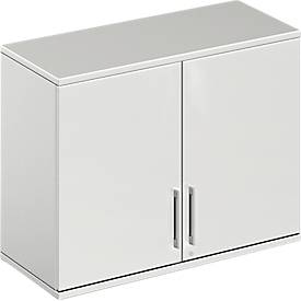 Schäfer Shop Genius Aufsatzschrank TETRIS WOOD, 2 OH, B 1000 mm, abschließbar, lichtgrau