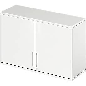 Schäfer Shop Genius Aufsatzschrank TETRIS WOOD, 2 OH, B 1200 mm, abschließbar, weiß