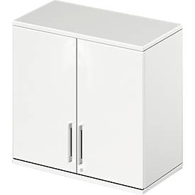 Schäfer Shop Genius Aufsatzschrank TETRIS WOOD, 2 OH, B 800 mm, abschließbar, weiß