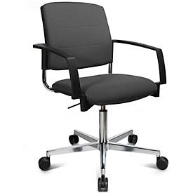 Schäfer Shop Genius Besucherstuhl SSI Proline Visit P3+, gepolsterte Rückenlehne, Universalrollen, anthrazit