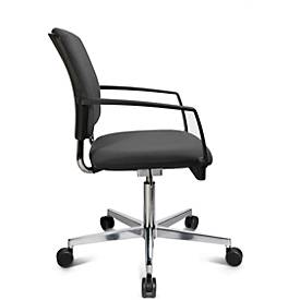 Schäfer Shop Genius Besucherstuhl SSI Proline Visit P3+, gepolsterte Rückenlehne, Universalrollen, anthrazit