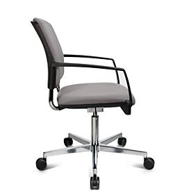 Schäfer Shop Genius Besucherstuhl SSI Proline Visit P3+, gepolsterte Rückenlehne, Universalrollen, grau