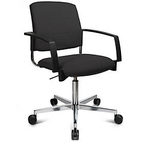 Schäfer Shop Genius Besucherstuhl SSI Proline Visit P3+, gepolsterte Rückenlehne, Universalrollen, schwarz