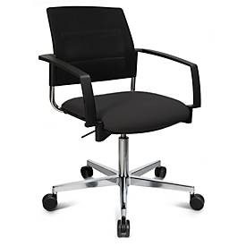 Schäfer Shop Genius Besucherstuhl SSI Proline Visit S3+, Netzrückenlehne, Universalrollen, schwarz/schwarz