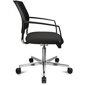 Schäfer Shop Genius Besucherstuhl SSI Proline Visit S3+, Netzrückenlehne, Universalrollen, schwarz/schwarz