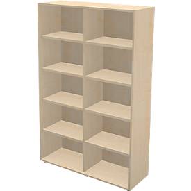 Schäfer Shop Genius Bibliothèque étagère TETRIS WALL, 5 HC, l. 1200 x P 420 x H 1880 mm, érable
