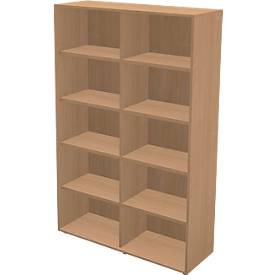 Schäfer Shop Genius Bibliothèque étagère TETRIS WALL, 5 HC, l. 1200 x P 420 x H 1880 mm, hêtre
