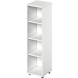 Schäfer Shop Genius Bibliothèque étagères TETRIS SOLID, panneau de particules, 4 HC, l. 400 x P 421 x H 1520 mm, blanc