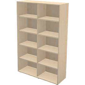 Schäfer Shop Genius Bibliothèque TETRIS WALL, 5 HC, L 1000 x P 420 x H 1880 mm, érable