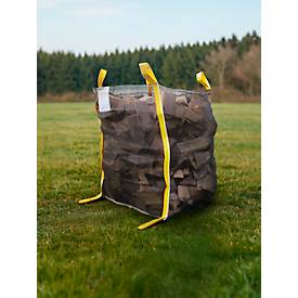 Schäfer Shop Genius Big Bag GENIUS, bis 1250 kg, geschlossener Boden, B-Lock-Verschluss, 4 Hebeschlaufen, B 1000 x T 1000 x H 1300 mm, PP, schwarz