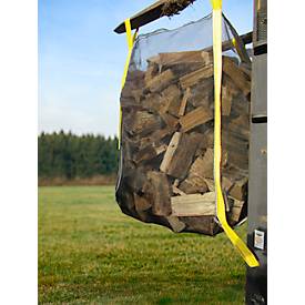 Schäfer Shop Genius Big Bag GENIUS, bis 1250 kg, geschlossener Boden, B-Lock-Verschluss, 4 Hebeschlaufen, B 1000 x T 1000 x H 1300 mm, PP, schwarz