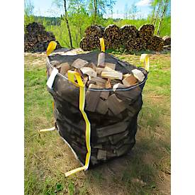 Schäfer Shop Genius Big Bag GENIUS, bis 1250 kg, geschlossener Boden, B-Lock-Verschluss, 4 Hebeschlaufen, B 1000 x T 1000 x H 1300 mm, PP, schwarz