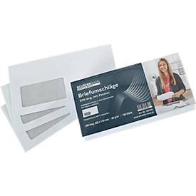 Schäfer Shop Genius Briefumschläge, DIN lang, mit Fenster, Haftklebung, Papier, weiß, 100 Stück