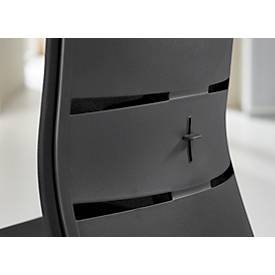 Schäfer Shop Genius Bürostuhl Matrix, mit Armlehnen, Auto-Synchronmechanik, Polstersitz, Netzrücken, Lordosenstütze, schwarz/alusilber