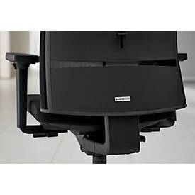 Schäfer Shop Genius Bürostuhl Matrix, mit Armlehnen, Auto-Synchronmechanik, Polstersitz, Netzrücken, Lordosenstütze, schwarz/alusilber